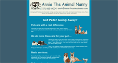 Desktop Screenshot of annietheanimalnanny.com