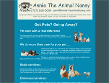 Tablet Screenshot of annietheanimalnanny.com